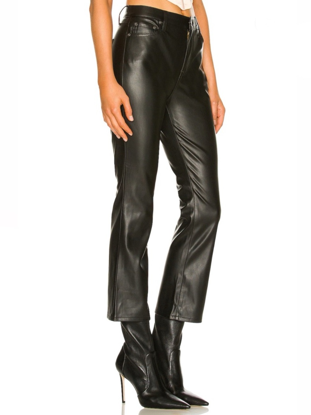 Pistola Lennon High Rise Cropped Boot Pant in Slate Black
